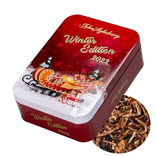 Cutie metalica cu 100 grame de tutun aromat pentru pipa cu aroma de caramel, cardamom, miere, tonka si scortisoara John Aylesbury Winter Edition 2022
